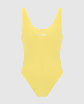 Balmain Желтый купальник с принтом логотипа BKBG72490
