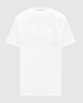 Trussardi Біла футболка з фактурним принтом логотипа G0298100128NMTS12J02