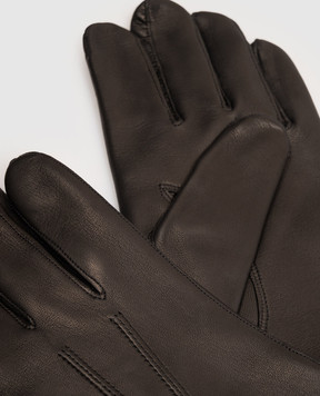 Orciani Черные кожаные перчатки GU0108NFK