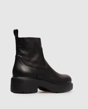 Santoni Чорні шкіряні черевики з логотипом WTEW71899SMONDYL