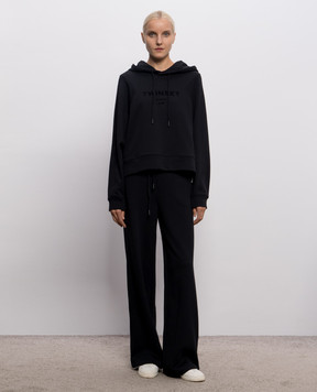 Twinset Черный спортивный костюм с фактурным принтом логотипа 262TP272B