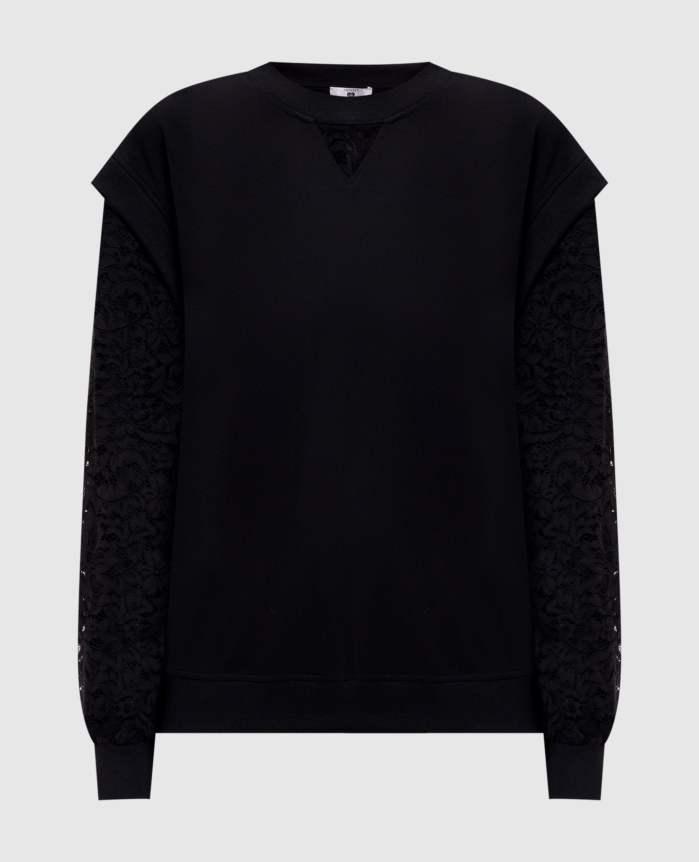 

Черный джемпер с кружевом, Джемпера