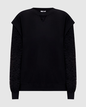 Twinset Чорний джемпер з мереживом 252LL2JCC