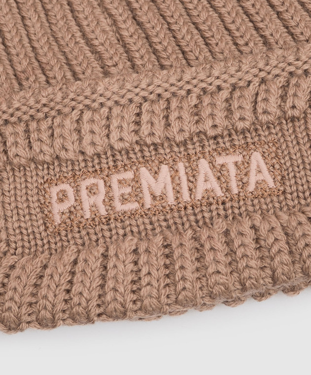 Premiata Коричневая шапка из шерсти с вышивкой логотипа BALE изображение 4