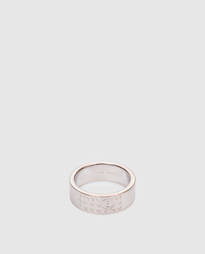 Maison Margiela MM6 Срібляста каблучка з гравіюванням логотипа SM6UQ0057P6469