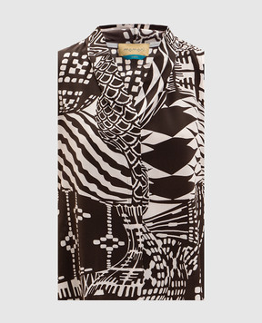 Momoni Коричнева блуза KIRI із шовку MOTO013MO03