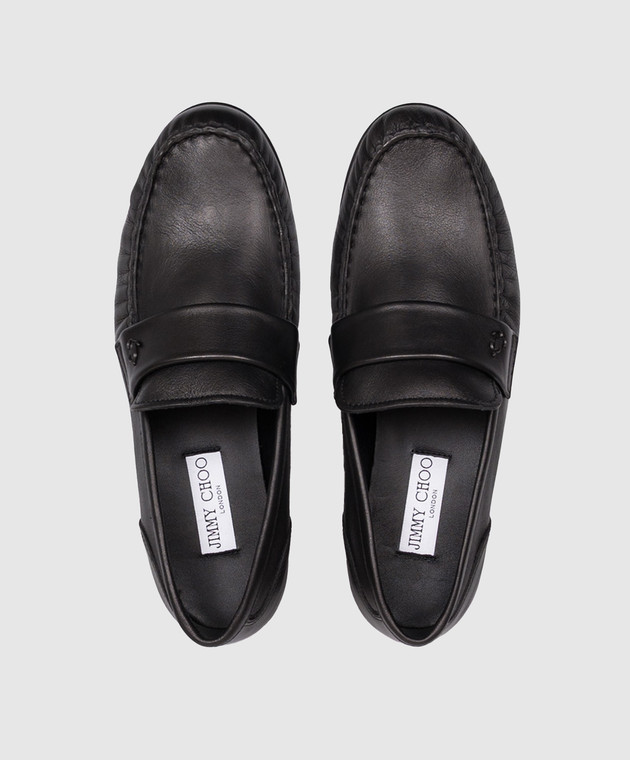 Jimmy Choo Чорні шкіряні лофери Ellis ELLISLOAFERFSLY зображення 4