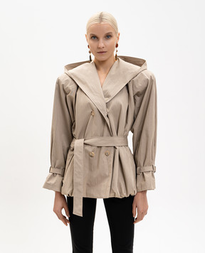 Magda Butrym Бежевий укорочений тренч з капюшоном JACKET02165426