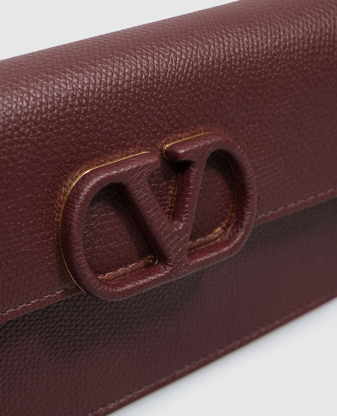 Valentino Бордовий шкіряний клатч VLogo Signature 9W2P0BB4BEM зображення 6
