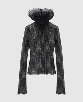 Alexander McQueen Черная блуза из кружева 849834QZAPW