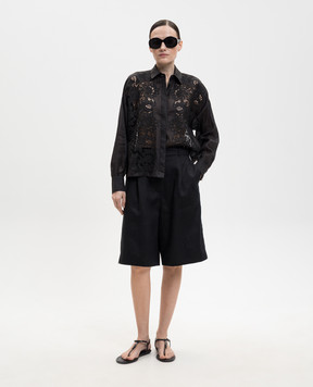 Max Mara Черная рубашка CALI из рамы с вышивкой MSTCALI