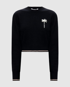 Palm Angels Черный джемпер из шерсти PAWHE002KN001