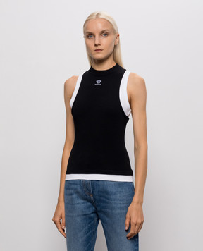 Versace Черная майка с эффектом наложения слоев 10269431A18639