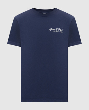 Sporty & Rich Голубая футболка с принтом логотипа TO04365264BL106