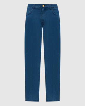 Stefano Ricci Сині джинси з брендованим патчем MFT61B1180TR104L