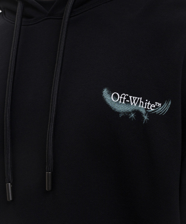 Off-White Чорне худі з емблемою Moon 44MBB085S26F00E зображення 5
