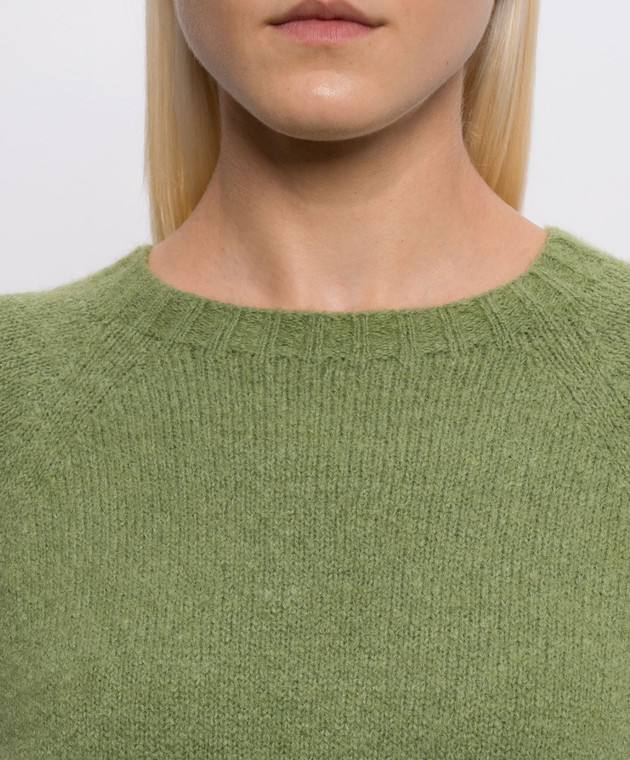 Max Mara Weekend Зеленый свитер GHIACCI с шерстью альпаки WKDGHIACCI изображение 5