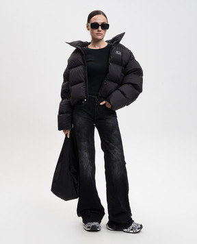 Balenciaga Чорні джинси кльош з ефектом потертості 852328TTW67