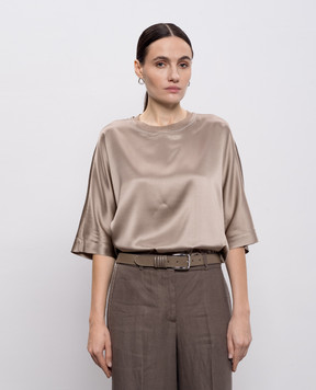 Peserico Коричневий шкіряний ремінь з логотипом A32599C0CC768