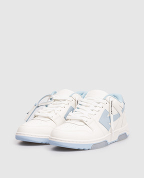 Off-White Белые кожаные кроссовки Out Of Office с логотипом патча OMIA189C99LEA019