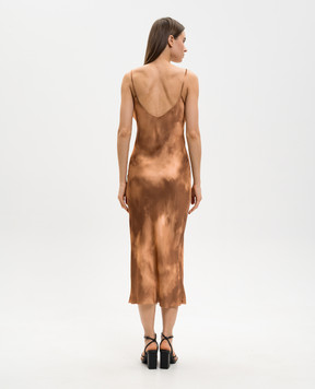 Masnada Коричнева сукня в принт 8018