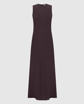 Brunello Cucinelli Бордова сукня міді з льоном MH126AFR61