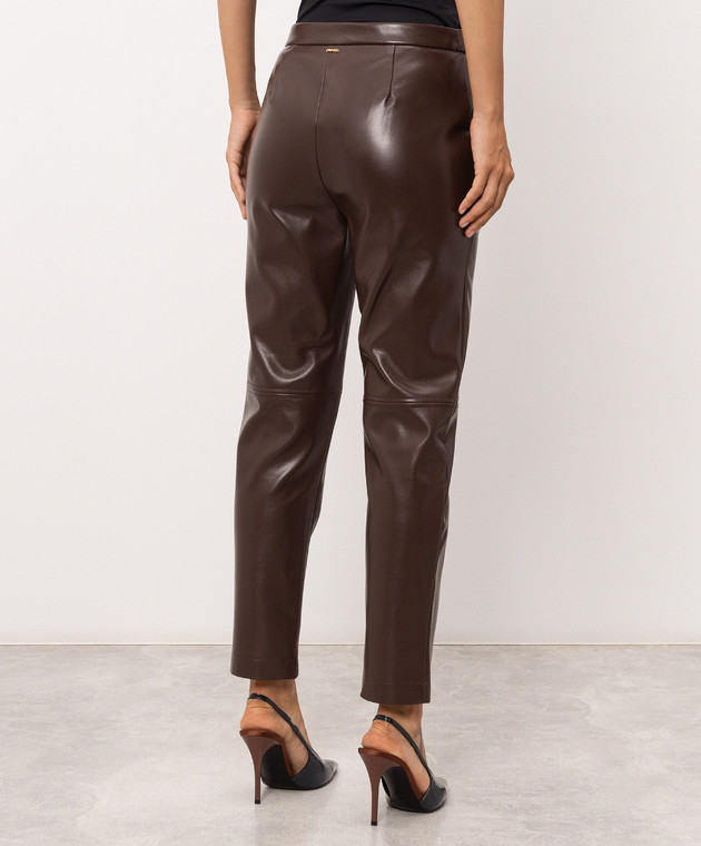 Twinset Коричневые брюки с фактурным логотипом 262TP2053 изображение 4
