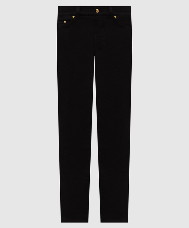 Versace Чорні джинси з вишивкою емблеми 10270171A19298