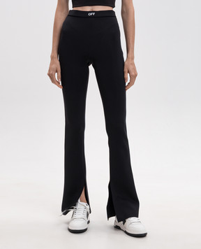 Off-White Черные леггинсы клеш 2FH00634B