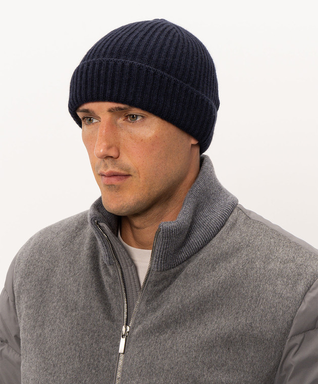 Doriani Cashmere Синя шапка з кашеміру 142B10 зображення 2