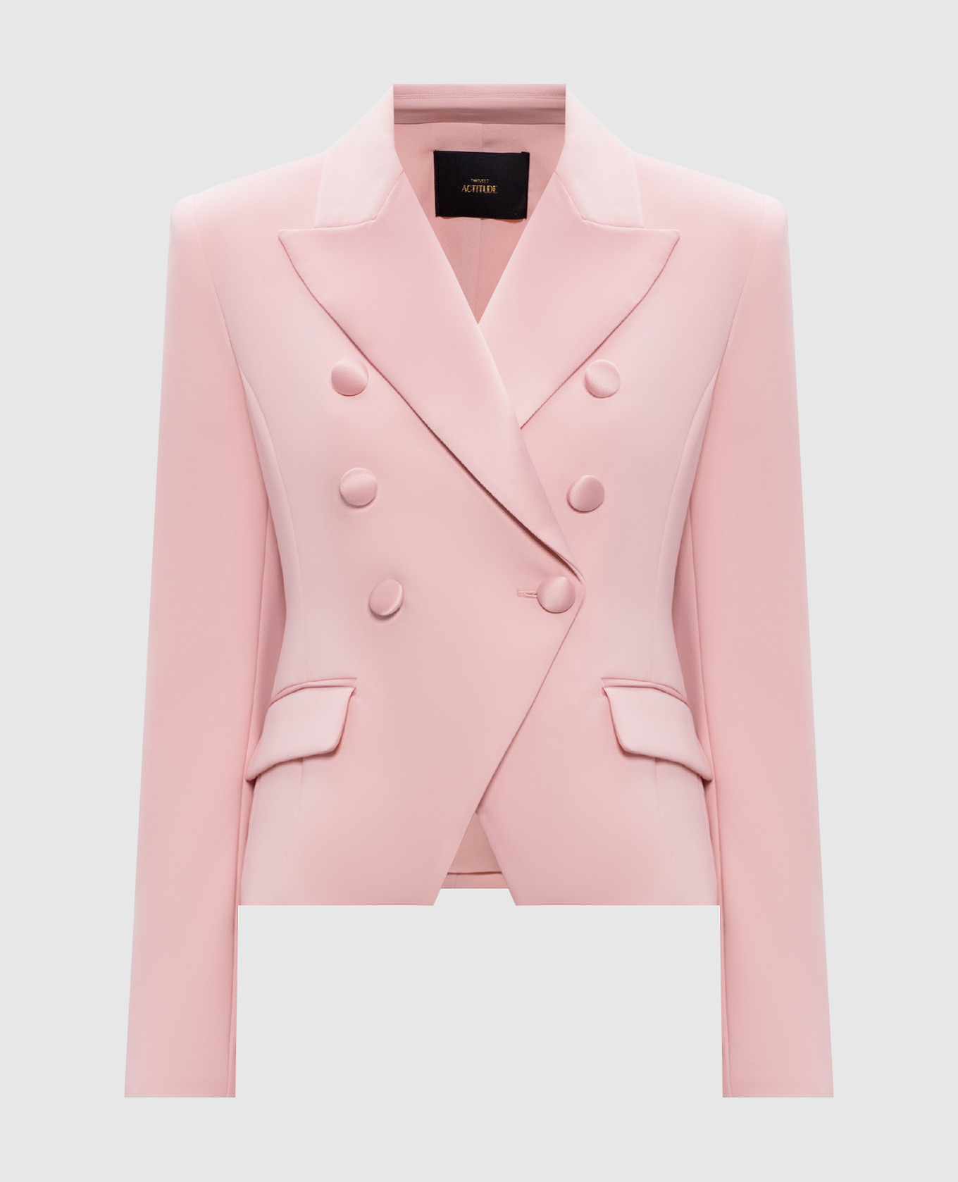 Рожевий двобортний жакет