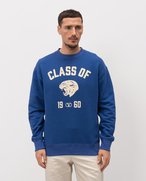 Valentino Синій світшот з принтом 8V3MF29NBAU