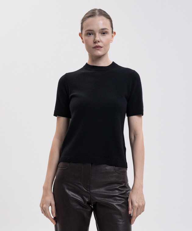 Max Mara Черный топ JUST из шерсти и кашемира SMMJUST изображение 3