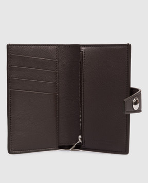 Brunello Cucinelli Коричневый кожаный портмоне с тиснением эмблемы MWZNBU439