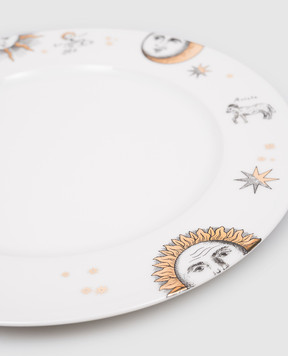 Fornasetti Біла порцелянова обідня тарілка Astronomici P50Z301