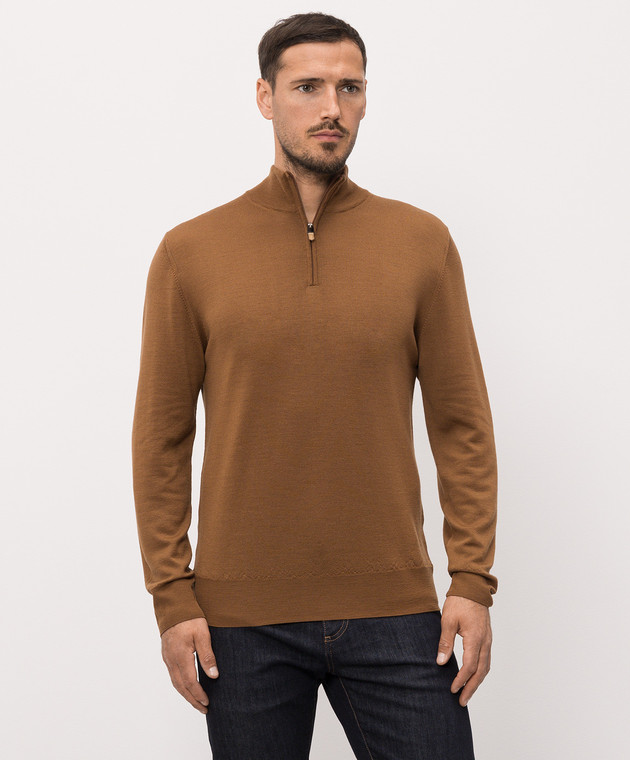 Canali Коричневий джемпер з вовни MK01149C0015 зображення 3