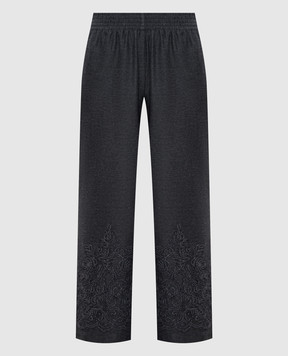 Ermanno Scervino Life Серые брюки с вышивкой D474P300XQH
