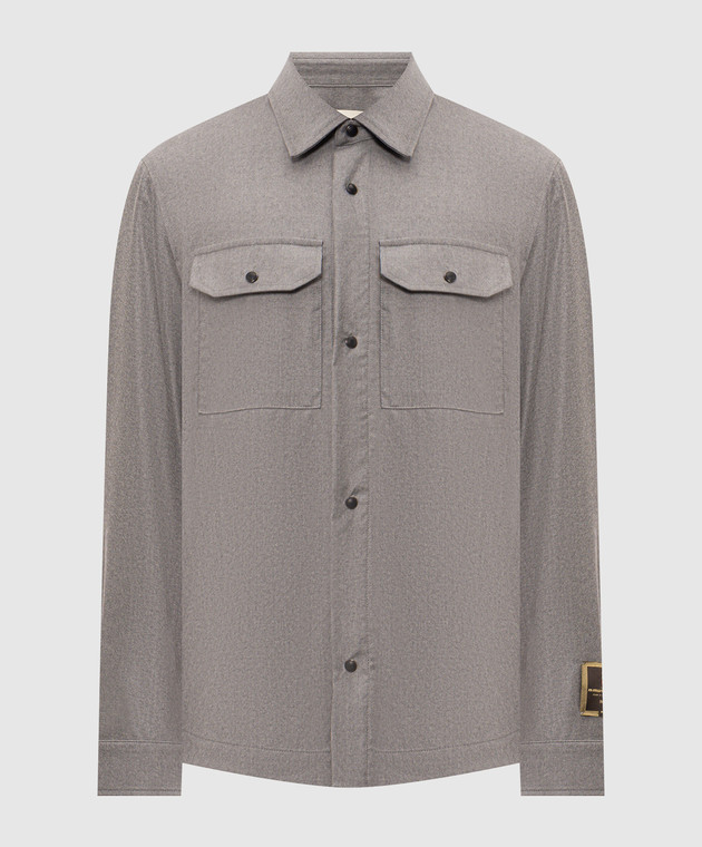 Cashmere&Whiskey Сіра сорочка з вовни та кашеміру 07687R0776