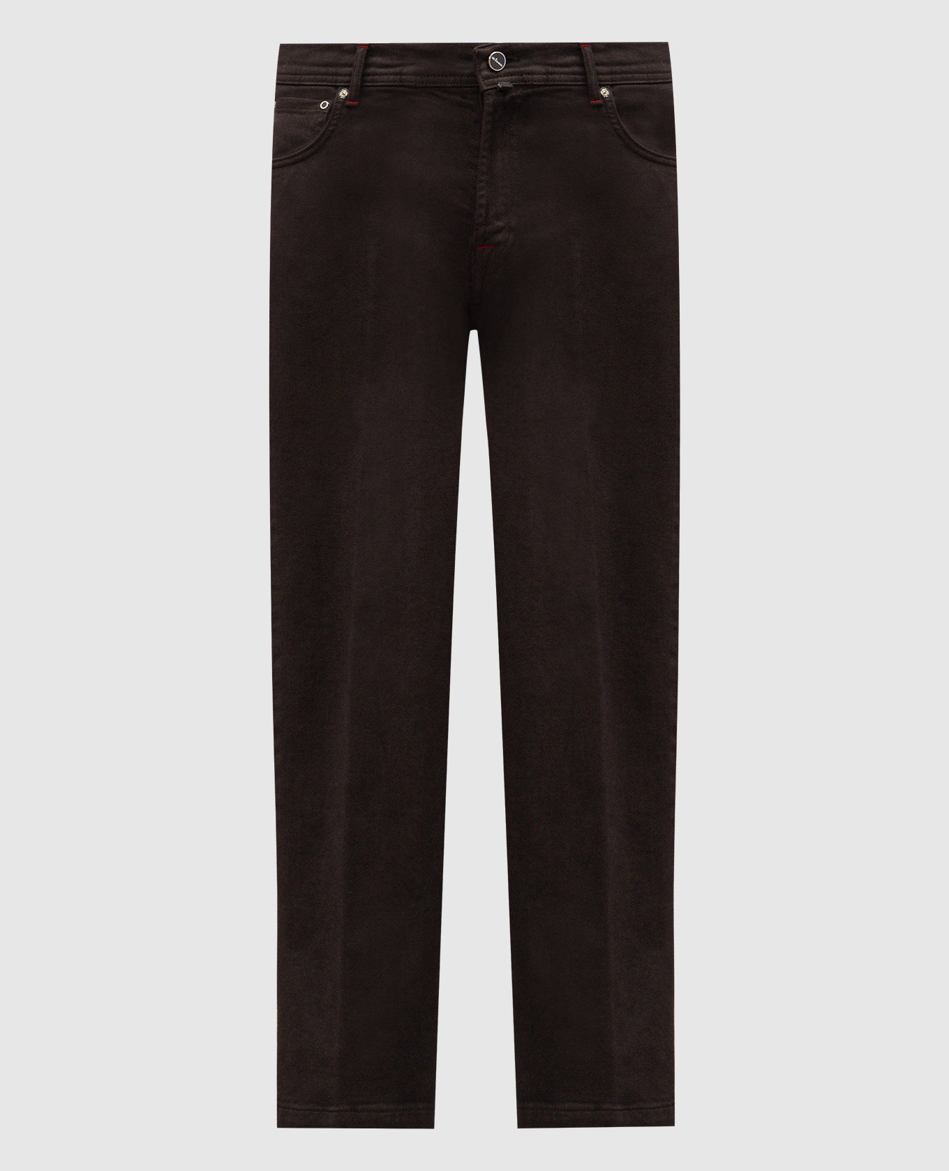 Коричневые джинсы с патчем