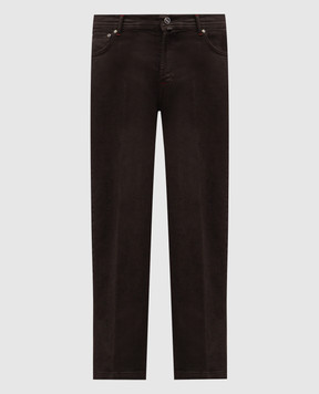 Kiton Коричневі джинси з патчем UPNJSK0602H