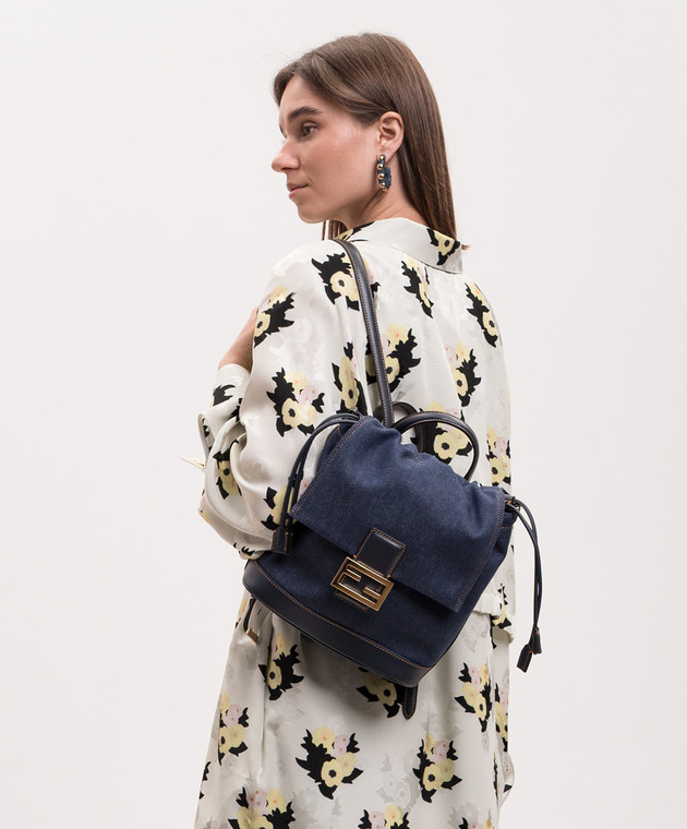 Fendi Синий джинсовый рюкзак 8BZ057AWVF изображение 2