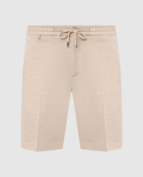 Stefano Ricci Бежеві шорти з вовни та шовку M1T6100332CM10HA