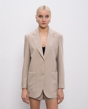 Max Mara Бежевый жакет AFFARI из шерсти и шелка MXMAFFARI