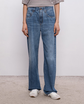 Brunello Cucinelli Синие джинсы с логотип патч MH192P5565