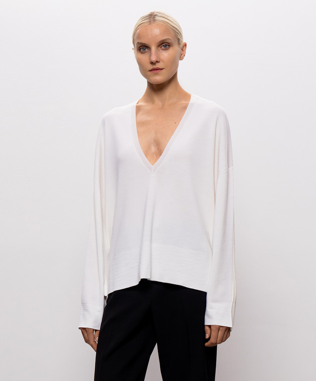 Tom Ford Комбинированный пуловер цвета айвори MAK1477YAX1069 изображение 3