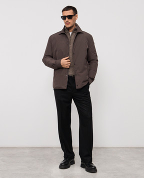 Cashmere&Whiskey Коричневый свитер из шерсти мериноса 50707