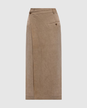 UMA WANG Бежева спідниця Grace з льоном UW2006