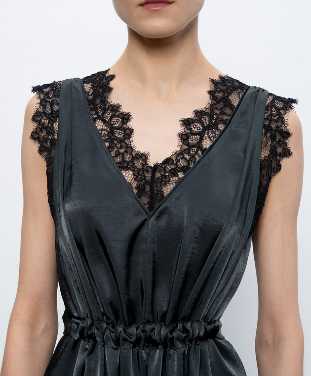 3.1 Phillip Lim Черное платье с кружевом S26191100SKY изображение 4