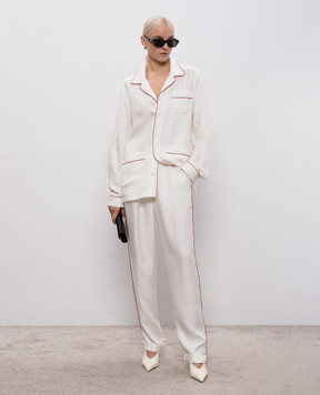 Tom Ford Белые брюки из шелка PAW682FAX1717