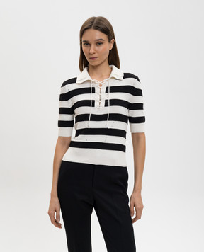 Ermanno Scervino Белый топ в полоску D485L332IFD